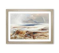 Big Box Art Hot Springs of The Yellowstone by Thomas Moran Framed Wall Art Picture Print Ready to Hang, Oak A2 (62 x 45 cm)