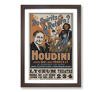 Big Box Art Houdini Vintage Circus Poster (14) Framed Wall Art Picture Print Ready to Hang, Walnut A2 (62 x 45 cm)