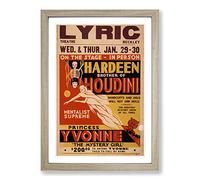 Big Box Art Houdini Vintage Circus Poster (15) Framed Wall Art Picture Print Ready to Hang, Oak A2 (62 x 45 cm)