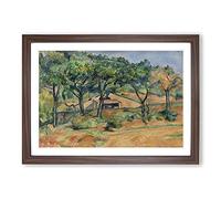 Big Box Art House in Provence by Paul Cezanne Framed Wall Art Picture Print Ready to Hang, Walnut A2 (62 x 45 cm)