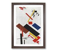 Big Box Art House Under Construction by Kazimir Malevich Framed Wall Art Picture Print Ready to Hang, Walnut A2 (62 x 45 cm)