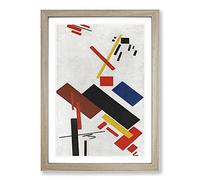 Big Box Art House Under Construction by Kazimir Malevich Framed Wall Art Picture Print Ready to Hang, Oak A2 (62 x 45 cm)