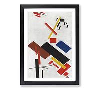 Big Box Art House Under Construction by Kazimir Malevich Framed Wall Art Picture Print Ready to Hang, Black A2 (62 x 45 cm)