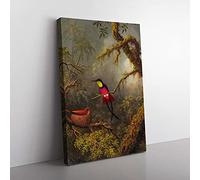 Big Box Art Hummingbird by Martin Johnson Heade Canvas Wall Art Print Ready to Hang Picture, 76 x 50 cm (30 x 20 Inch), Brown, Green, Cream