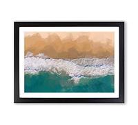 Big Box Art Huntington Beach California in Abstract Framed Wall Art Picture Print Ready to Hang, Black A2 (62 x 45 cm)