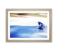 Big Box Art Ice Hockey Framed Wall Art Picture Print Ready to Hang, Oak A2 (62 x 45 cm)