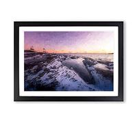 Big Box Art Ice Pool in Helsinki Finland in Abstract Framed Wall Art Picture Print Ready to Hang, Black A2 (62 x 45 cm)