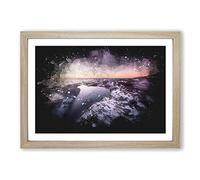 Big Box Art Ice Pool in Helsinki Finland Paint Splash Framed Wall Art Picture Print Ready to Hang, Oak A2 (62 x 45 cm)