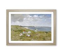 Big Box Art Idle Hours by William Merritt Chase Framed Wall Art Picture Print Ready to Hang, Oak A2 (62 x 45 cm)