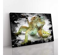 Big Box Art Iguana Lizard (2) Coal Black Canvas Wall Art Print Ready to Hang Picture, 76 x 50 cm (30 x 20 Inch), Multi-Coloured
