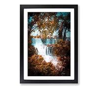 Big Box Art Iguazu Falls National Park in Argentina Framed Wall Art Picture Print Ready to Hang, Black A2 (62 x 45 cm)