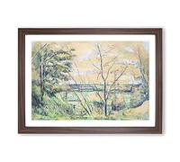 Big Box Art In The Oise Valley by Paul Cezanne Framed Wall Art Picture Print Ready to Hang, Walnut A2 (62 x 45 cm)