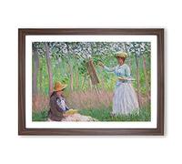 Big Box Art In The Woods at Giverny by Claude Monet Framed Wall Art Picture Print Ready to Hang, Walnut A2 (62 x 45 cm)