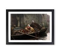 Big Box Art In Time of Peril by Edmund Leighton Framed Wall Art Picture Print Ready to Hang, Black A2 (62 x 45 cm)