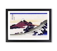 Big Box Art Inume Pass in The Kai Province by Katsushika Hokusai Framed Wall Art Picture Print Ready to Hang, Black A2 (62 x 45 cm)