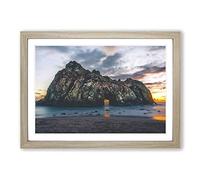Big Box Art Island Beach Landscape Framed Wall Art Picture Print Ready to Hang, Oak A2 (62 x 45 cm)