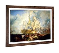Big Box Art J.M.W. Turner The Battle of Trafalgar Framed Print A2 Walnut