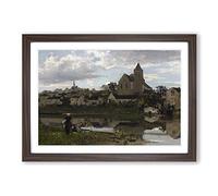 Big Box Art Jacob Maris View at Montigny sur Loing Framed Wall Art Picture Print Ready to Hang, Walnut A2 (62 x 45 cm)