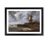 Big Box Art Jacob Ruisdael The Windmill Framed Wall Art Picture Print Ready to Hang, Oak A2 (62 x 45 cm)