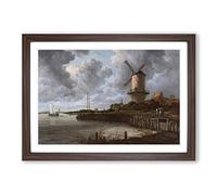 Big Box Art Jacob Ruisdael The Windmill Framed Wall Art Picture Print Ready to Hang, Walnut A2 (62 x 45 cm)