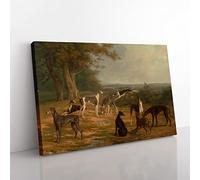 Big Box Art Jacques-Laurent Agasse Greyhounds Canvas Wall Art Print Ready to Hang Picture, 76 x 50 cm (30 x 20 Inch), Multi-Coloured