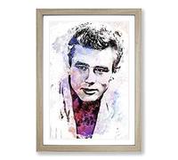 Big Box Art James Dean in Abstract Framed Wall Art Picture Print Ready to Hang, Oak A2 (62 x 45 cm)