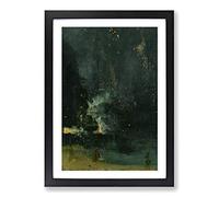 Big Box Art James McNeill Whistler The Falling Rocket Framed Wall Art Picture Print Ready to Hang, Oak A2 (62 x 45 cm)