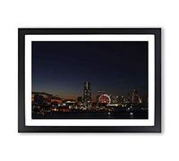 Big Box Art Japan Yokohama Skyline City Framed Wall Art Picture Print Ready to Hang, Oak A2 (62 x 45 cm)