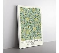 Big Box Art Jasmine with Border by William Morris Canvas Wall Art Print Ready to Hang Picture, 76 x 50 cm (30 x 20 Inch), Cream, White, Green