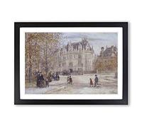 Big Box Art Jean-Francois Raffaelli Landscape with People (3) Framed Wall Art Picture Print Ready to Hang, Oak A2 (62 x 45 cm)