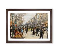 Big Box Art Jean-Francois Raffaelli On The Grand Boulevard Framed Wall Art Picture Print Ready to Hang, Walnut A2 (62 x 45 cm)