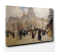 Big Box Art Jean-Francois Raffaelli Place St Augustin Canvas Wall Art Print Ready to Hang Picture, 30 x 20 Inch (76 x 50 cm), Multi-Coloured