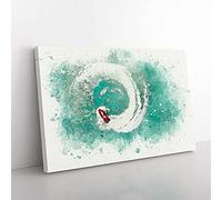 Big Box Art Jet Ski Whirlpool on Bear Lake in Abstract Canvas Wall Art Print Ready to Hang Picture, 76 x 50 cm (30 x 20 Inch), White, Turquoise