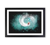 Big Box Art Jet Ski Whirlpool on Bear Lake Paint Splash Framed Wall Art Picture Print Ready to Hang, Black A2 (62 x 45 cm)