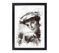 Big Box Art Joan Collins V3 Framed Wall Art Picture Print Ready to Hang, Black A2 (62 x 45 cm)
