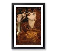 Big Box Art Joan of Arc by Dante Gabriel Rossetti Framed Wall Art Picture Print Ready to Hang, Black A2 (62 x 45 cm)