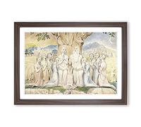 Big Box Art Job and His Family by William Blake Framed Wall Art Picture Print Ready to Hang, Walnut A2 (62 x 45 cm)