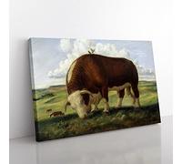 Big Box Art John Steuart Curry Bull Cow Canvas Wall Art Print Ready to Hang Picture, 76 x 50 cm (30 x 20 Inch), Multi-Coloured