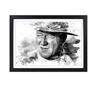Big Box Art John Wayne (3) V3 Framed Wall Art Picture Print Ready to Hang, Black A2 (62 x 45 cm)