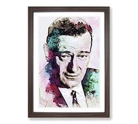 Big Box Art John Wayne in Abstract Framed Wall Art Picture Print Ready to Hang, Walnut A2 (62 x 45 cm)