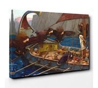 Big Box Art John William Waterhouse Ulises and The Sirens Canvas Wall Art Print Ready to Hang Picture, 30 x 20 Inch (76 x 50 cm), Multi-Coloured