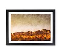 Big Box Art Joshua Trees Painting Framed Wall Art Picture Print Ready to Hang, Black A2 (62 x 45 cm)