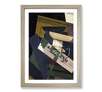 Big Box Art Journal by Juan Gris Framed Wall Art Picture Print Ready to Hang, Oak A2 (62 x 45 cm)