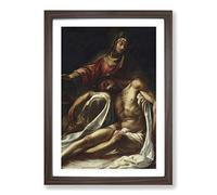 Big Box Art Juan de Valdes Leal Pieta Framed Wall Art Picture Print Ready to Hang, Walnut A2 (62 x 45 cm)