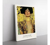 Big Box Art Judith and The Head of Holofernes with Border by Gustav Klimt Canvas Wall Art Print Ready to Hang Picture, 76 x 50 cm (30 x 20 Inch), White, Cream, Cream