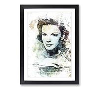 Big Box Art Judy Garland in Abstract Framed Wall Art Picture Print Ready to Hang, Black A2 (62 x 45 cm)