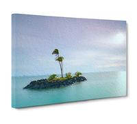 Big Box Art Kahala Beach Island in Honolulu Hawaii Canvas Wall Art Framed Picture Print, 30 x 20 Inch (76 x 50 cm), Blue, Turquoise, Teal