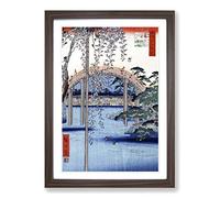 Big Box Art Kameido Tenjin Shrine Grounds by Utagawa Hiroshige Framed Wall Art Picture Print Ready to Hang, Walnut A2 (62 x 45 cm)