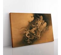 Big Box Art Kano Masanobu Japanese Oriental Dragon Canvas Wall Art Print Ready to Hang Picture, 76 x 50 cm (30 x 20 Inch), Multi-Coloured