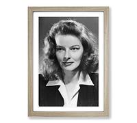 Big Box Art Katharine Hepburn Framed Wall Art Picture Print Ready to Hang, Oak A2 (62 x 45 cm)